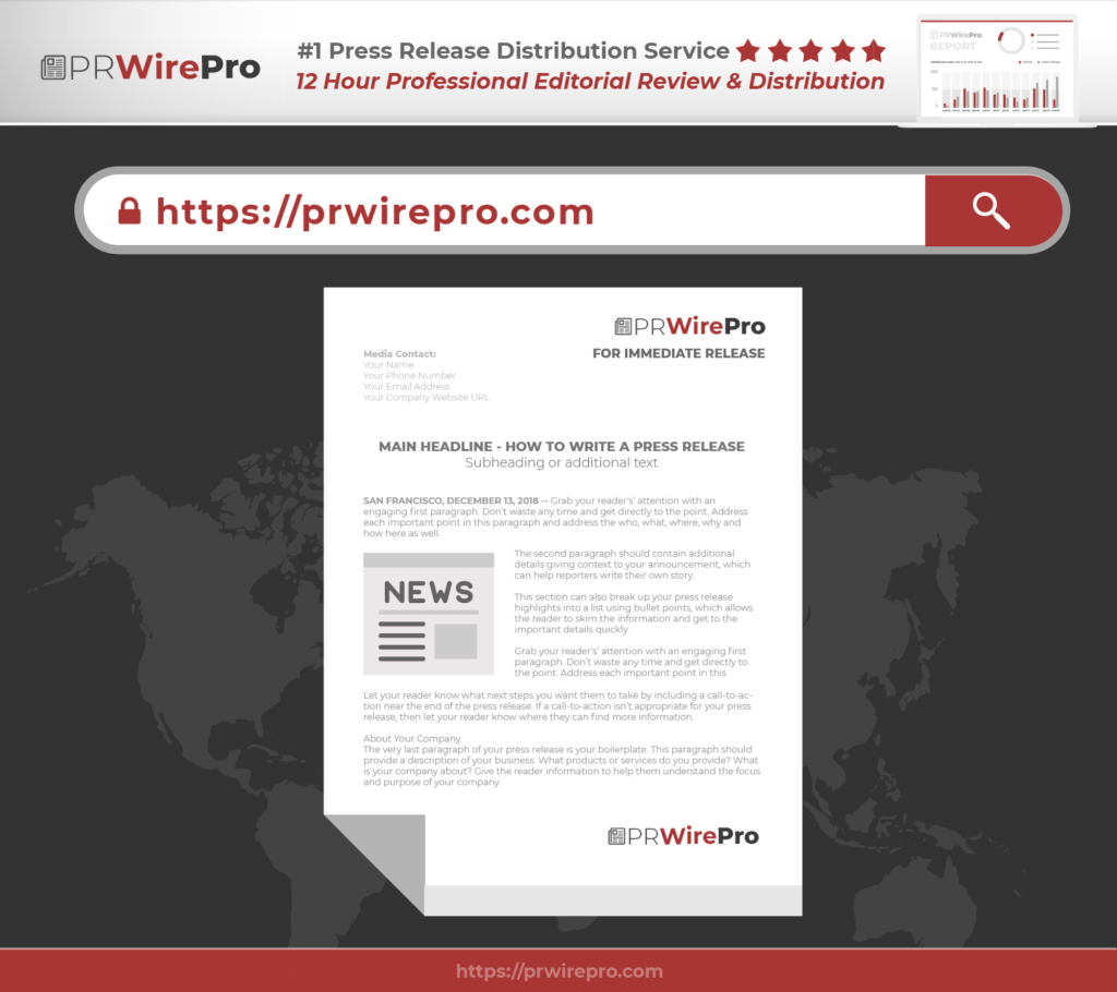 Press Release Template - 3 - Press Release Distribution - PRWirePro