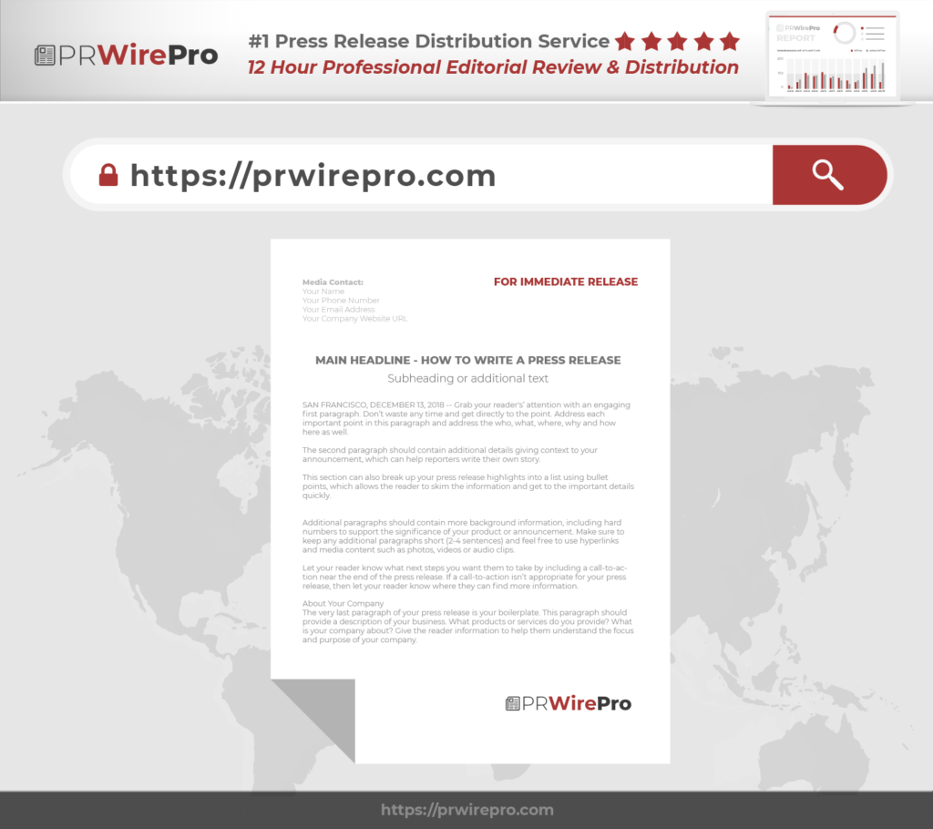 Press Release Template - 4 - Press Release Distribution - PRWirePro