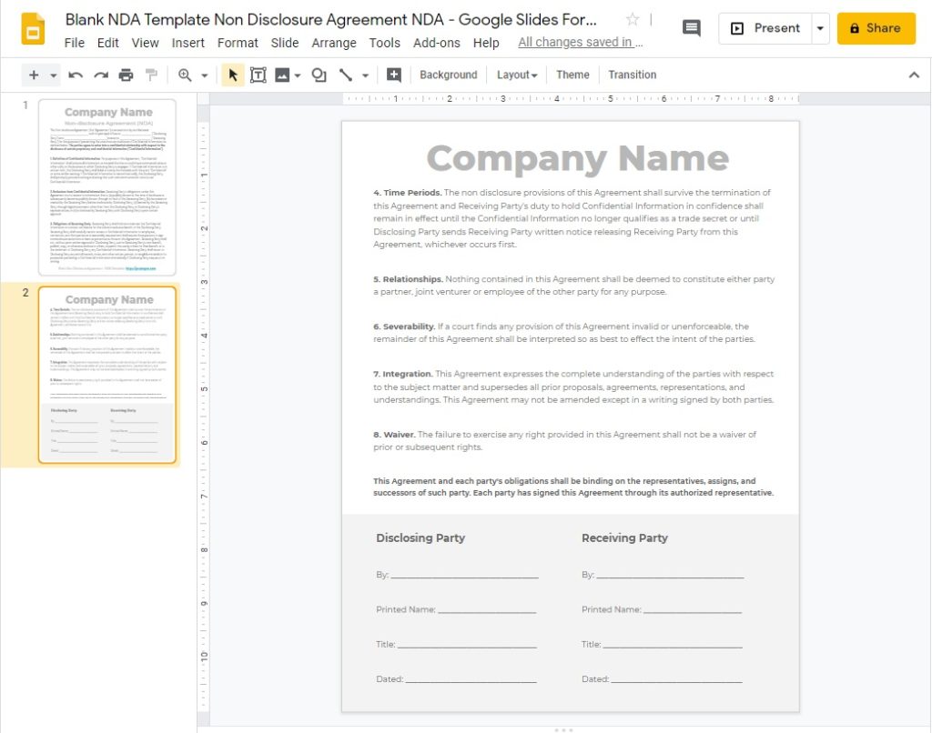 Docusign Nda Template