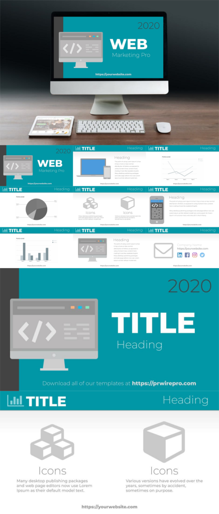 Google Slide Blue Marketing Template Theme Presentation - PRWIREPRO