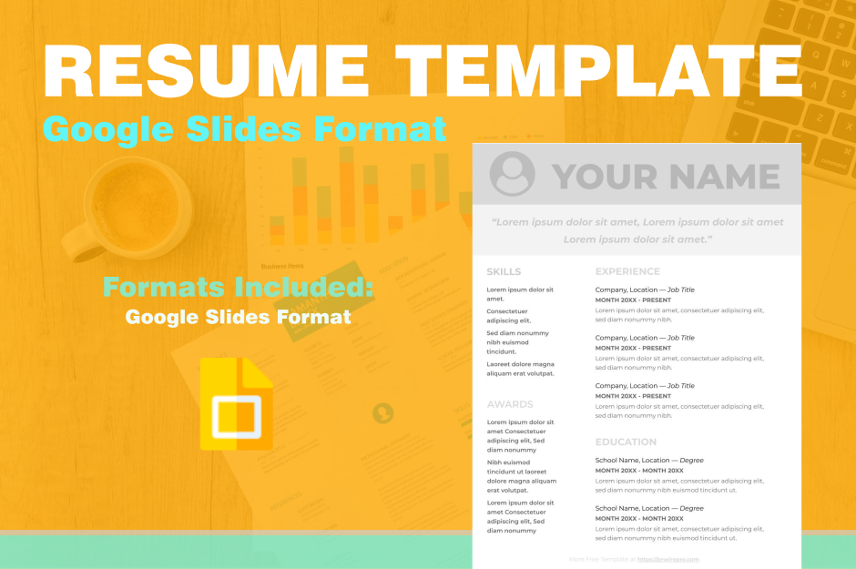 Resume Google Slides Format Easily Export to PDF, WORD, DOC, PPTX