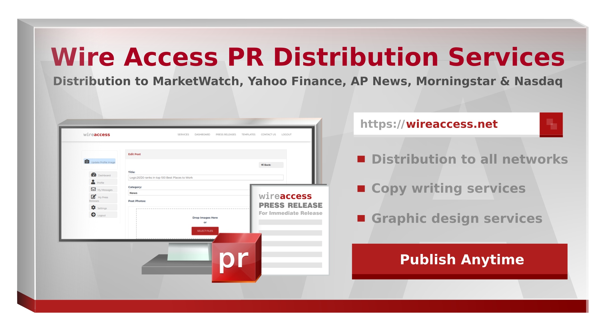 Wire Access Press Release Distribution Services Advertisement